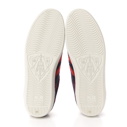 Gucci Covered Wool Big GG Monogram Mens Sneakers 9.5 Blue Red Mystic White 6 of 10