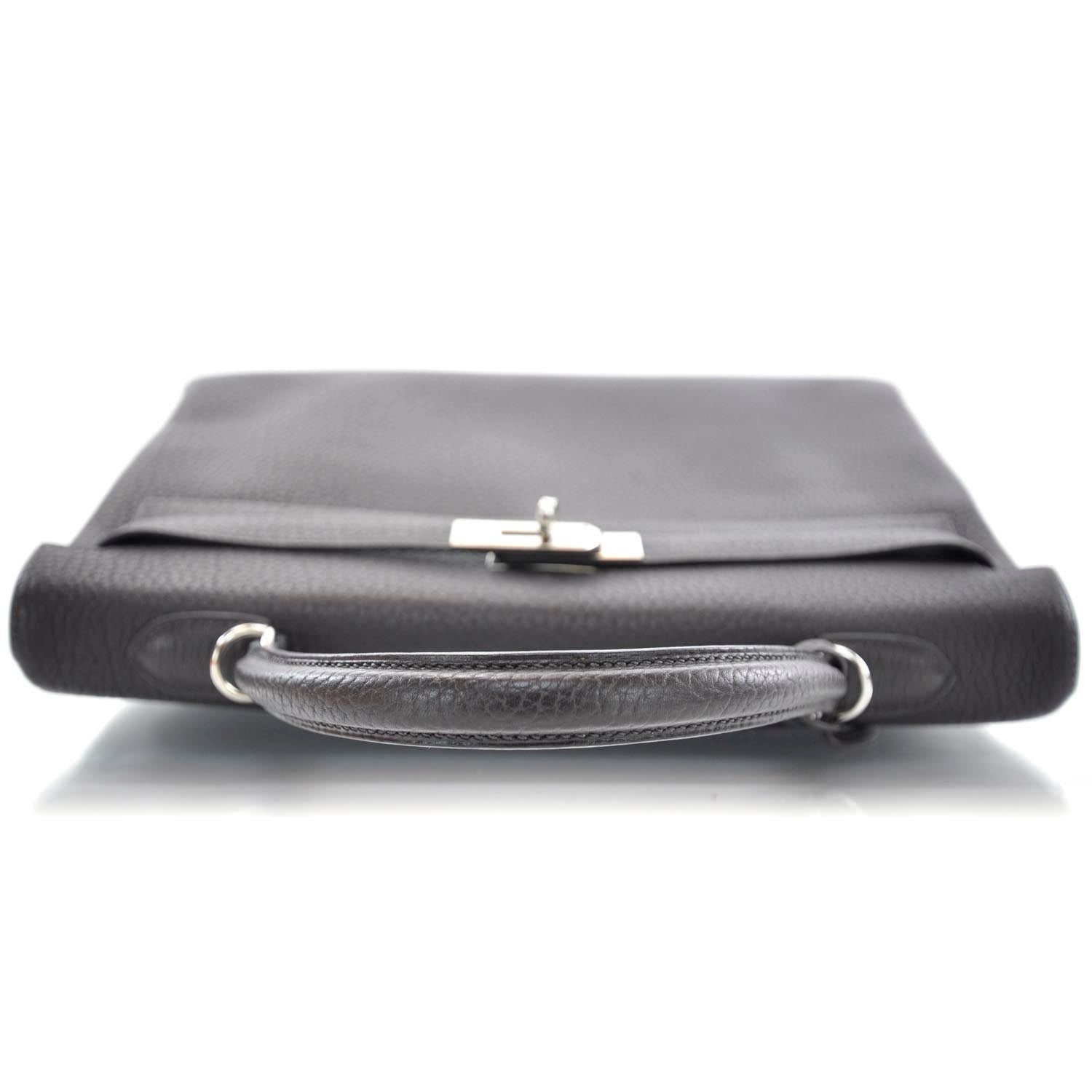 Hermes Togo KELLY 35 Handbag Ebene Palladium Hardware 6 of 11