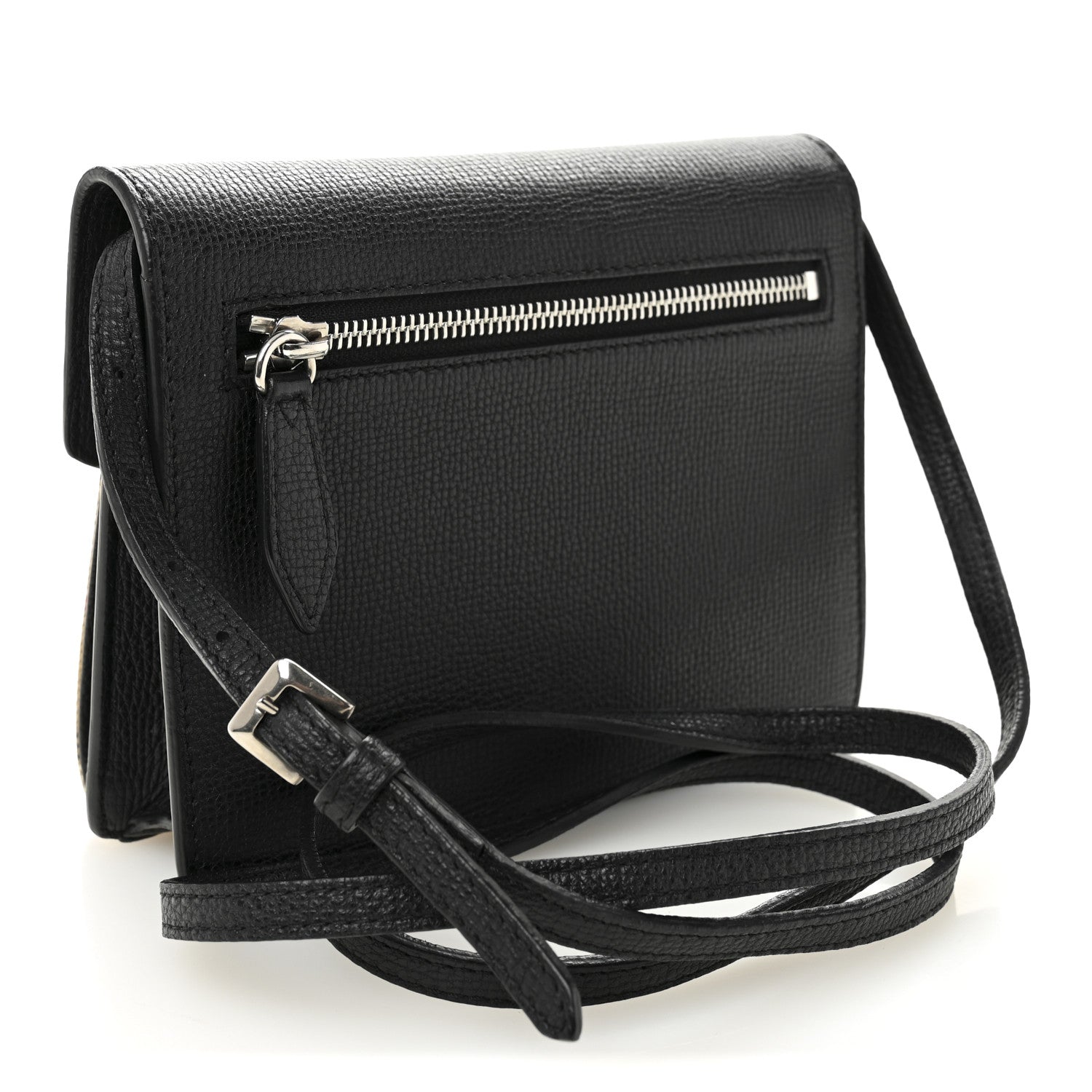 Burberry Derby Calfskin Vintage Check Small Macken Crossbody Bag Black 3 of 11