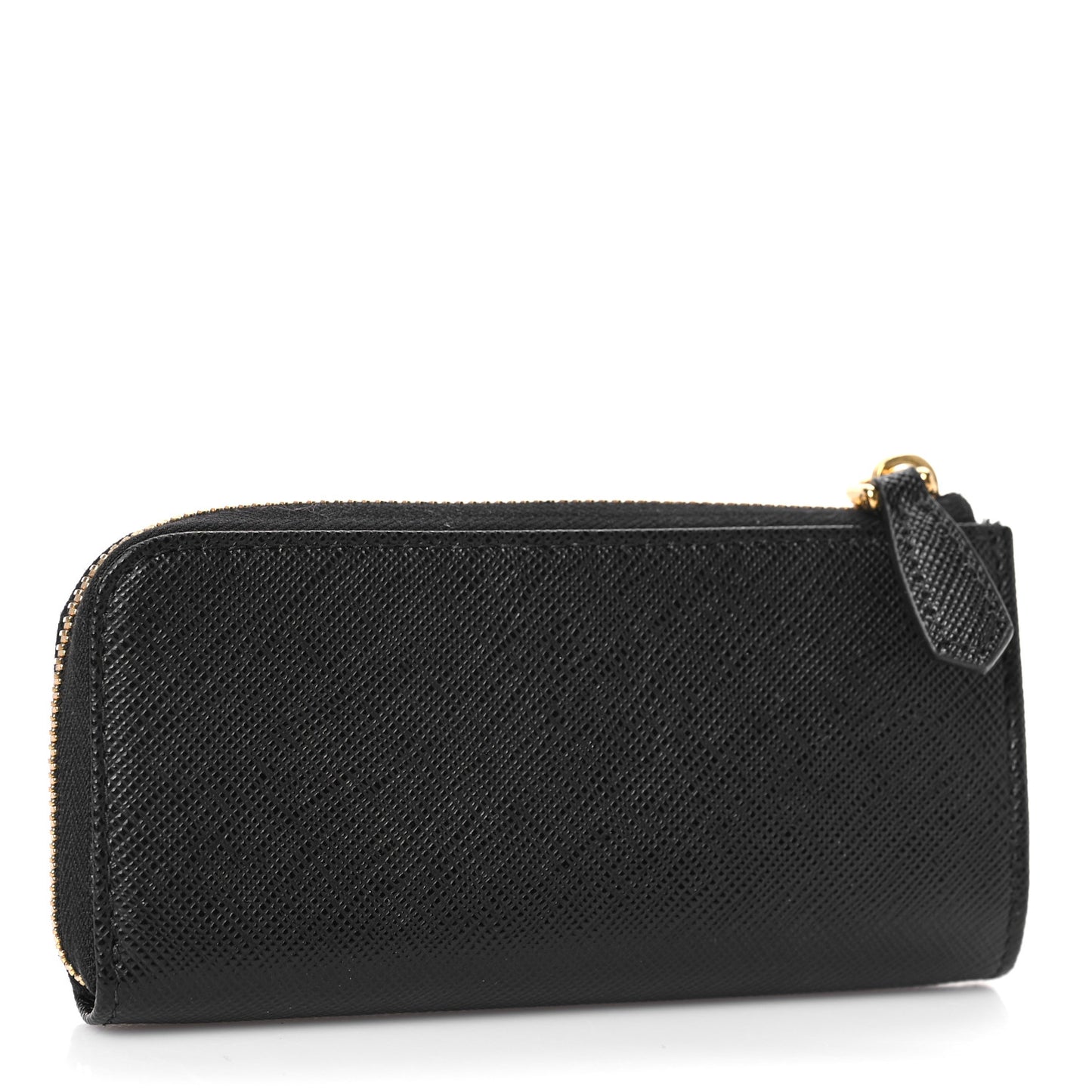 Saffiano Metal Zip Around Key Holder Black