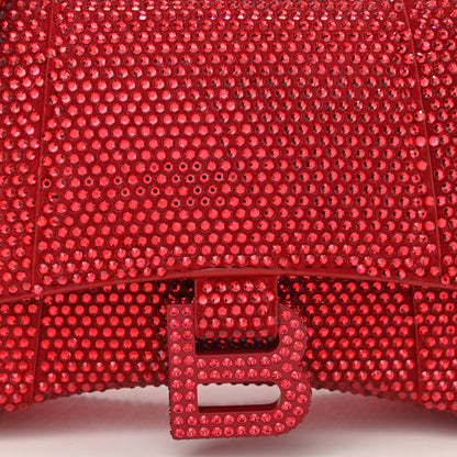 Balenciaga Strass Suede Hourglass Top Handle Bag XS Ruby 10 of 13