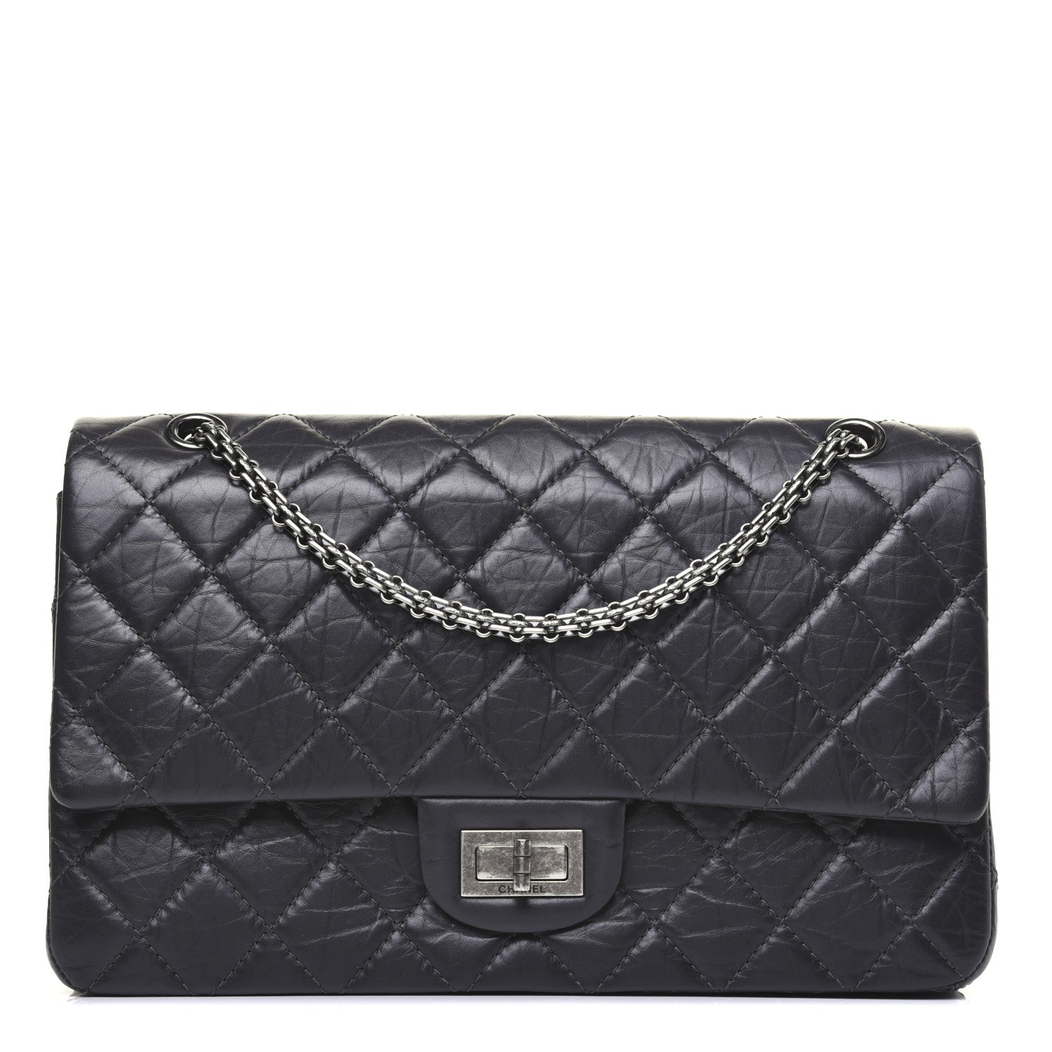 Chanel Aged Calfskin Quilted 2.55 Reissue 227 Flap Dark Grey 1 of 14