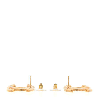 Chanel Metal Textured CC Earrings Gold 3 of 4
