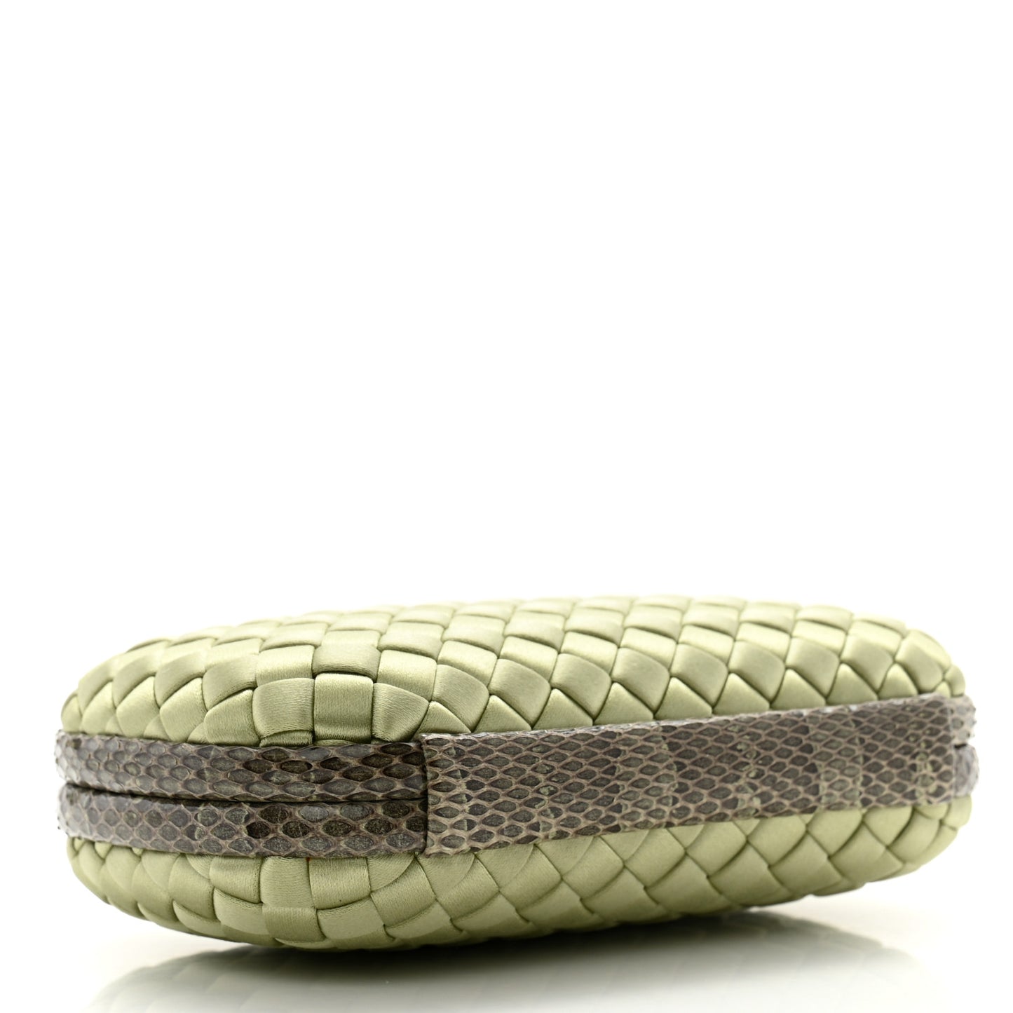 Satin Intreccio Impero Ayers Knot Clutch Green