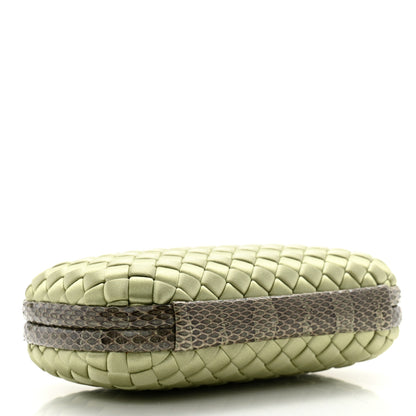 Bottega Veneta Satin Intreccio Impero Ayers Knot Clutch Green 4 of 7