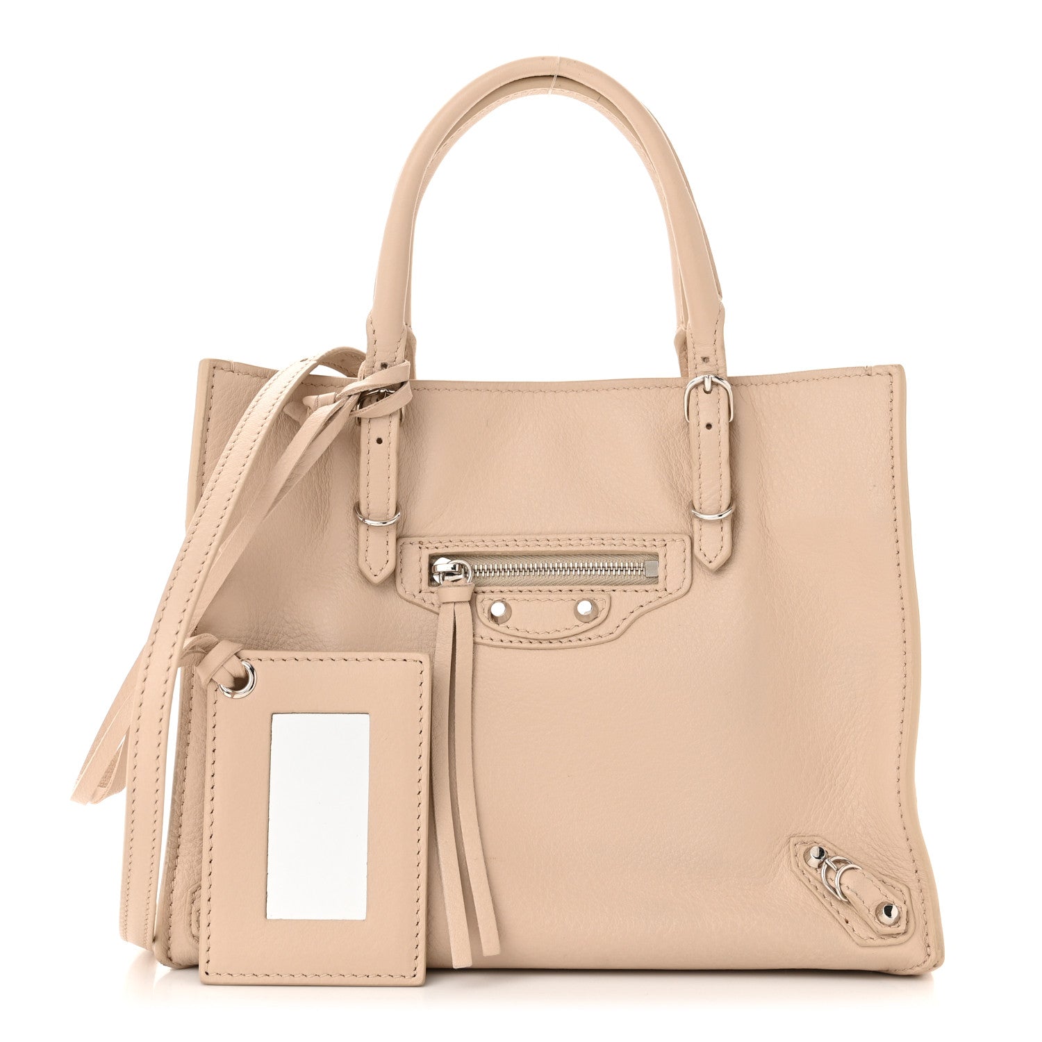Balenciaga Calfskin Papier Mini A4 Zip Around Tote Light Beige 1 of 13