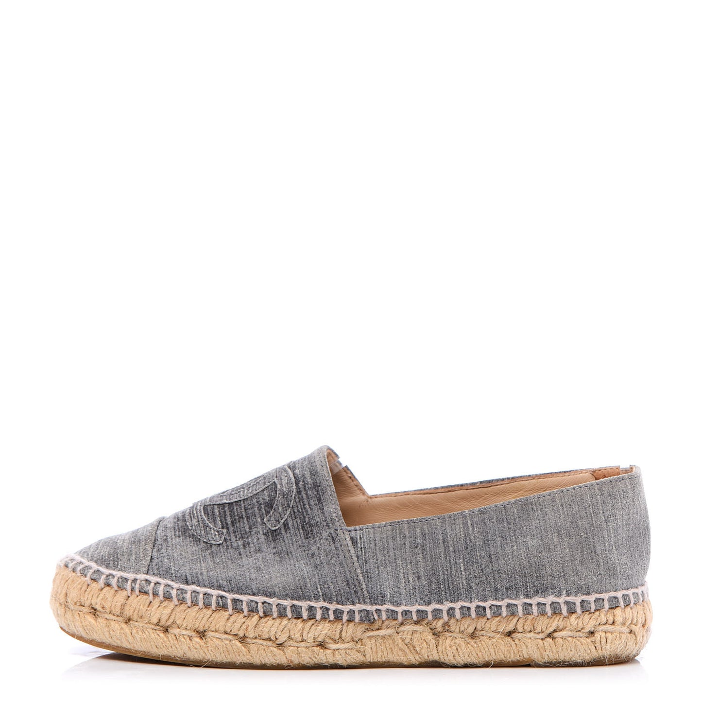 Striated Suede Espadrilles 37 Dark Grey