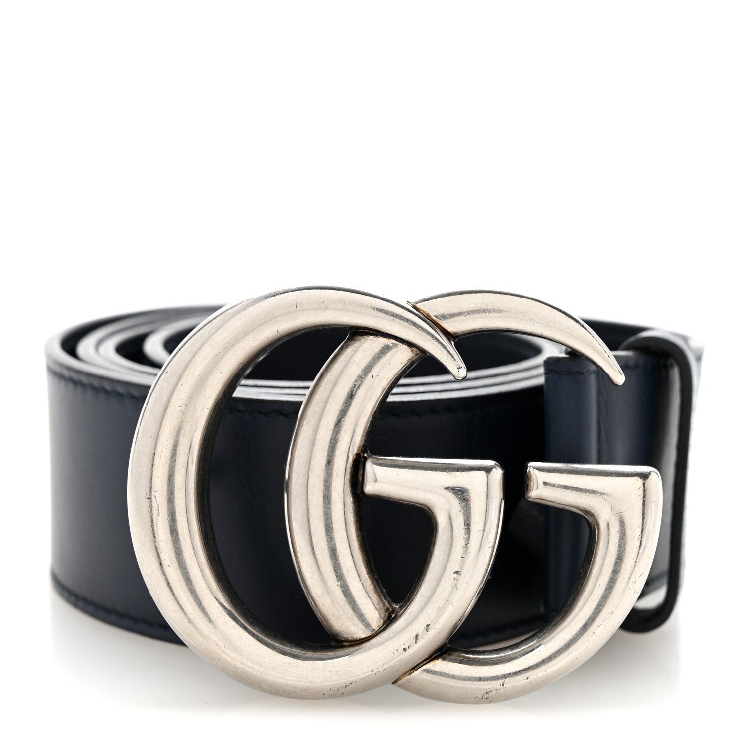 Gucci Moon Calfskin Nickel Double G 40mm Belt 85 34 Blue 8 of 8