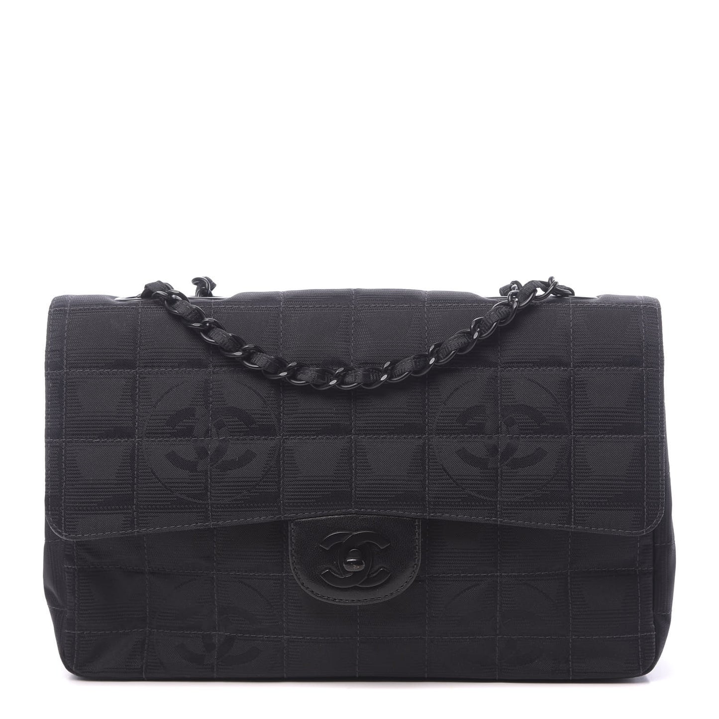 Nylon Medium Travel Flap Black