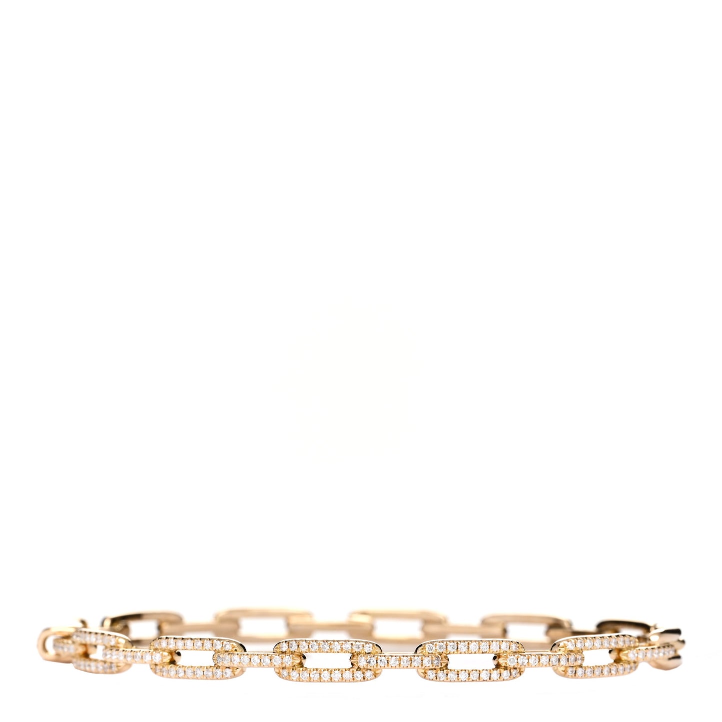 18K Yellow Gold Diamond 4mm Stax Chain Link Bracelet
