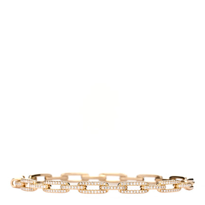David Yurman 18K Yellow Gold Diamond 4mm Stax Chain Link Bracelet 1 of 3