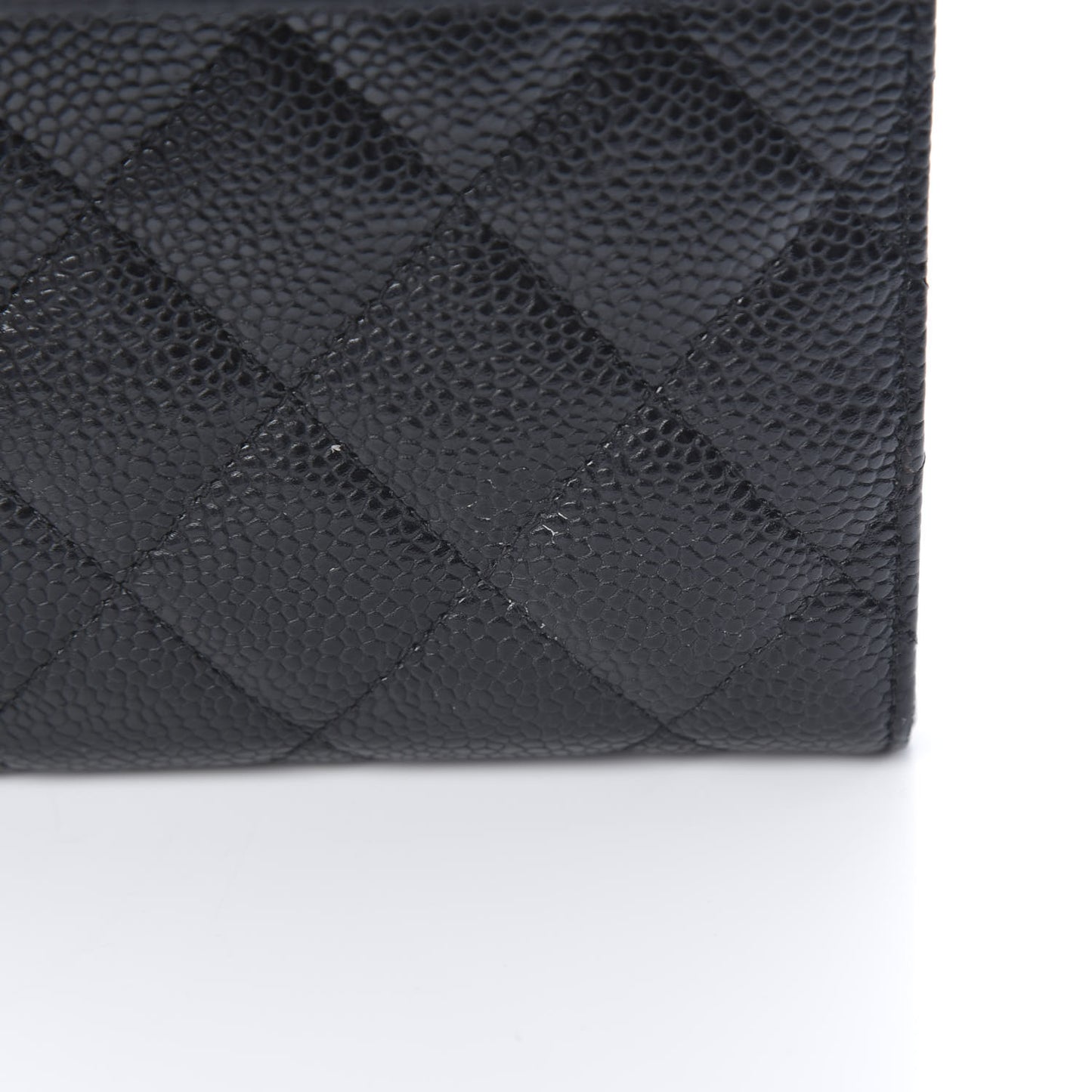 Caviar Quilted Large Flap Wallet Black