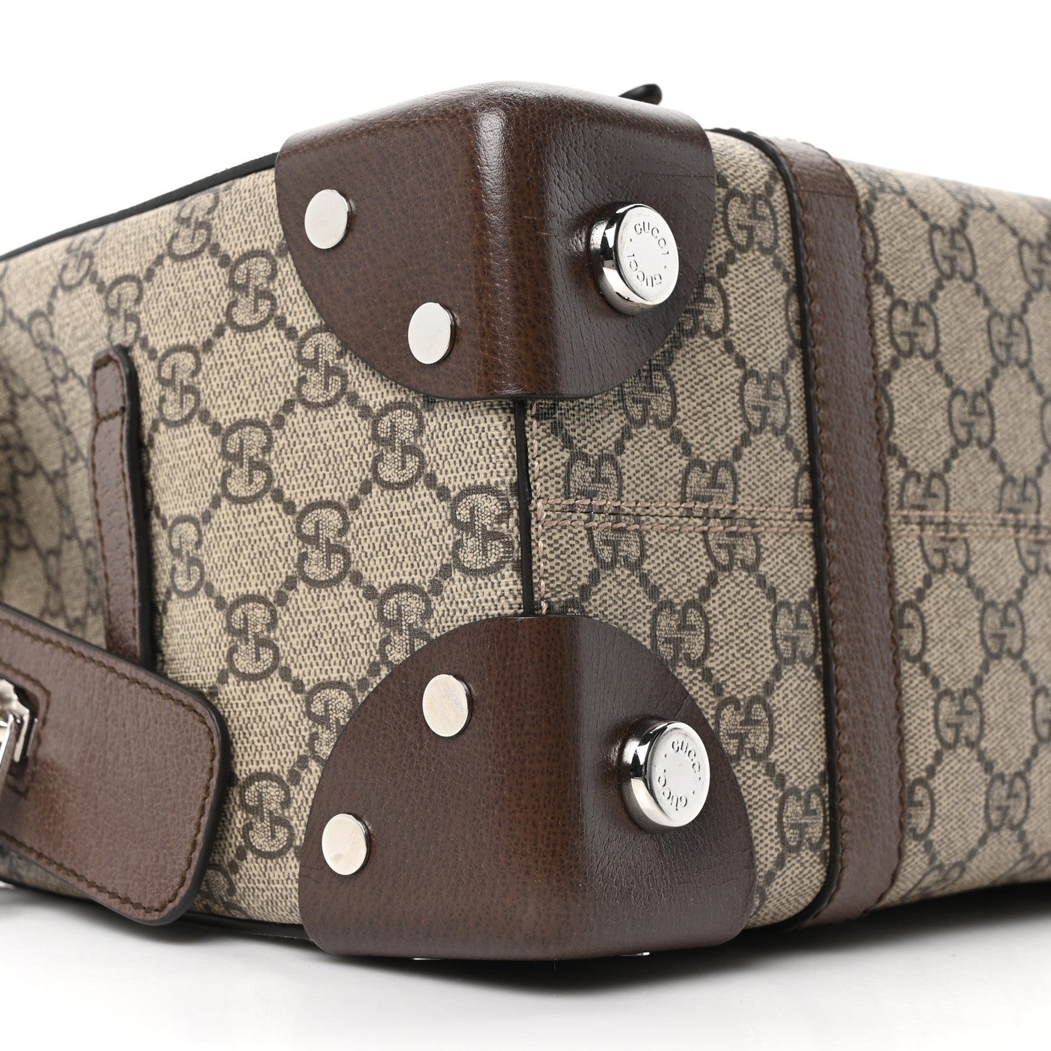 Gucci GG Supreme Monogram Textured Dollar Calfskin Small Detail Tote Beige Ebony New Acero 9 of 10