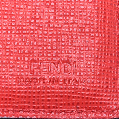 Fendi Vitello Elite Monster Eyes Inlay Bi-Fold Wallet Black Giallo Rosso 9 of 9