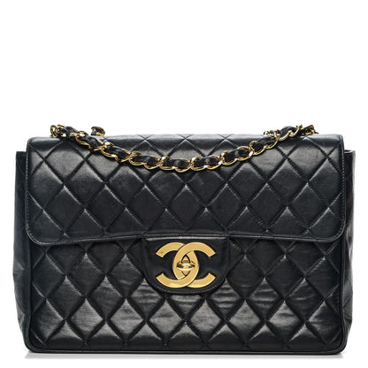Chanel Lambskin Quilted Jumbo Single Flap Navy 1 of 9