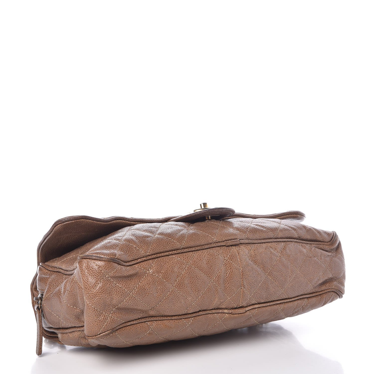 Chanel Crumpled Caviar Quilted Large Shiva Flap Brown 4 of 7