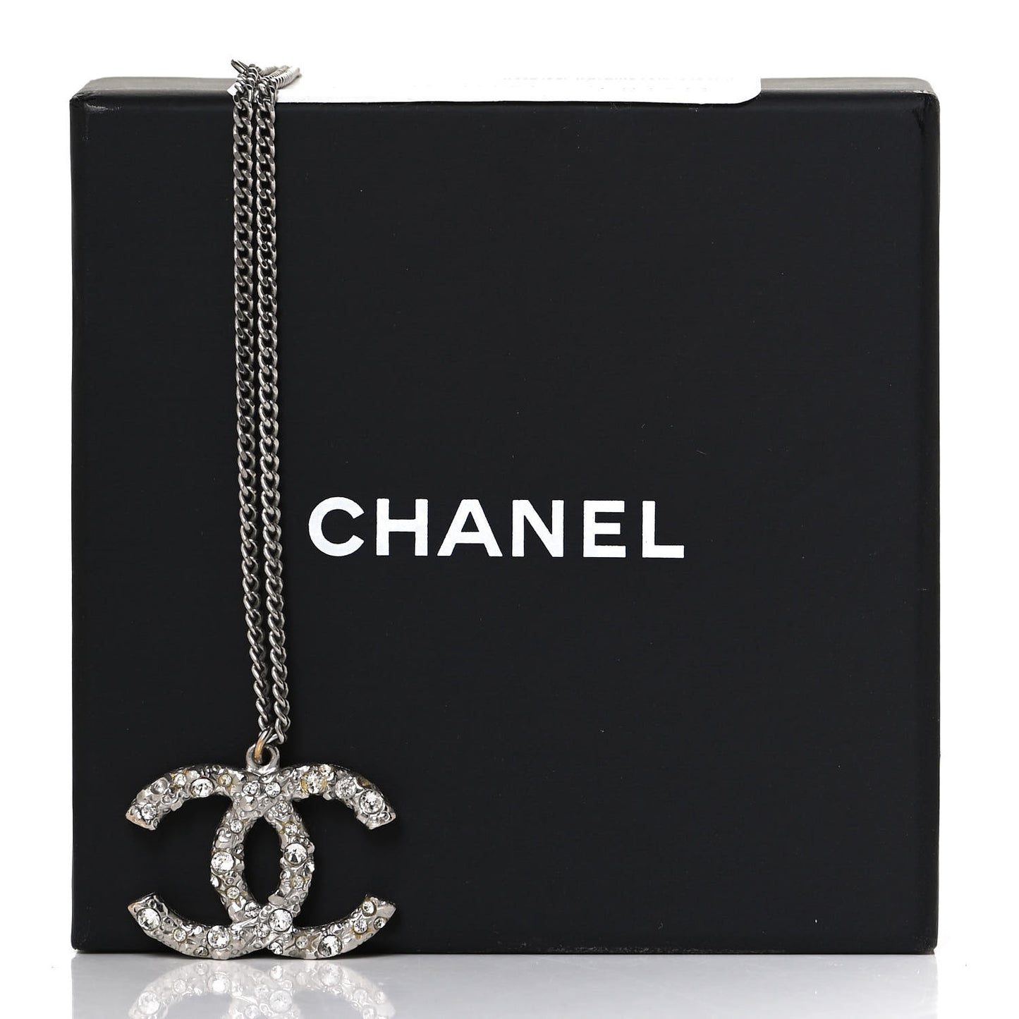 Crystal CC Pendant Necklace Silver