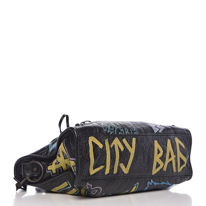 Balenciaga Agneau Graffiti All Over Classic Hardware S City Black Multicolor 4 of 10
