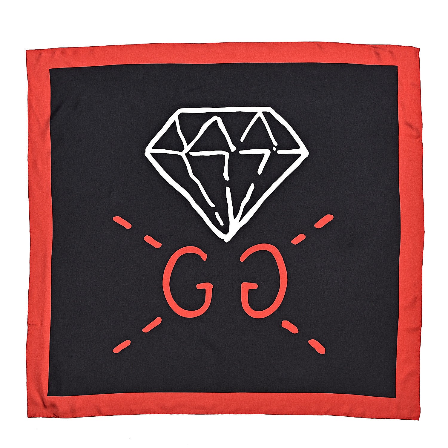Gucci Silk GG Diamond Square Scarf Black 1 of 6