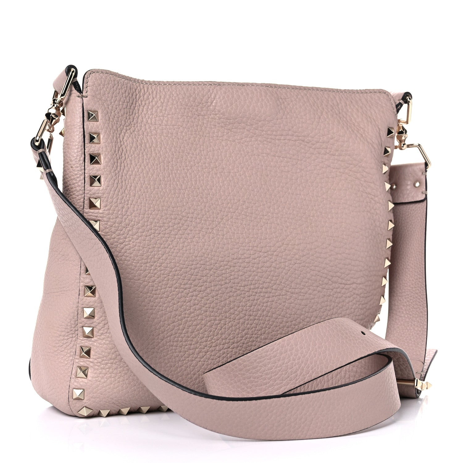 Valentino Garavani Pebbled Calfskin Small Rockstud Flip-Lock Messenger Bag Water Rose 3 of 10