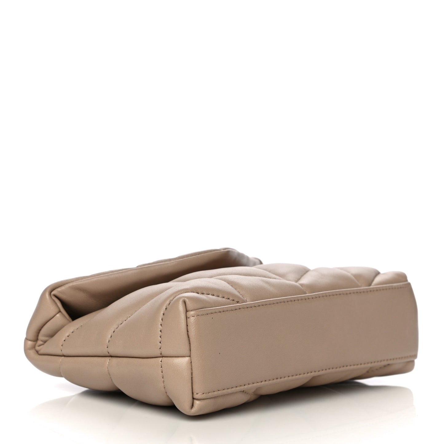 Lambskin Monogram Loulou Puffer Pouch Clutch Dark Beige