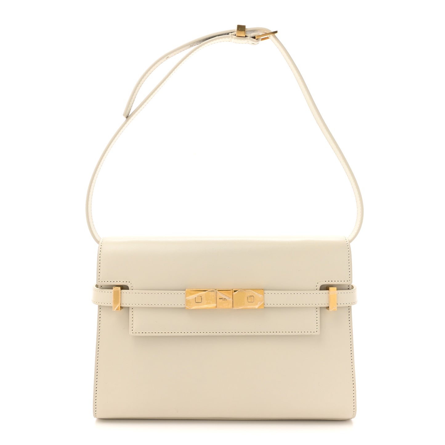 Smooth Calfskin Small Manhattan Shoulder Bag Crema Soft