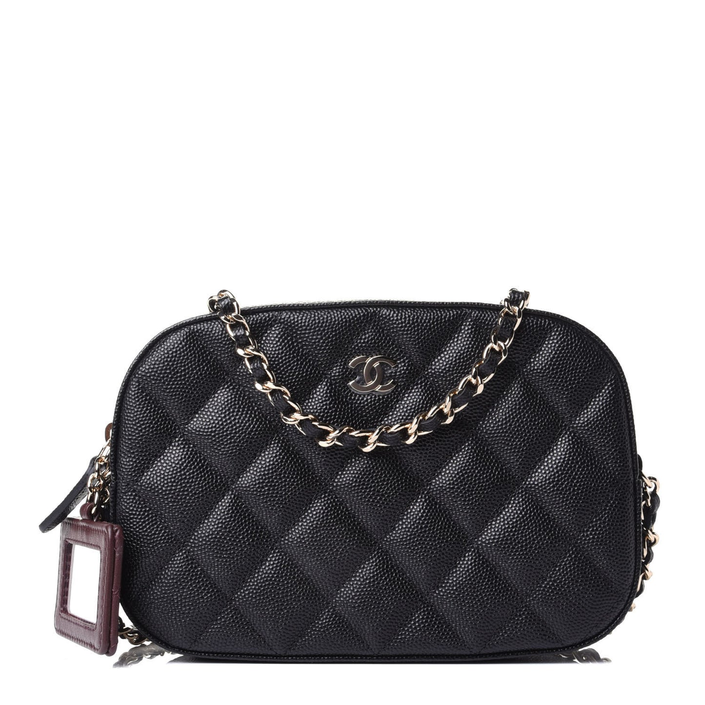 Caviar Quilted Vanity With Chain Black