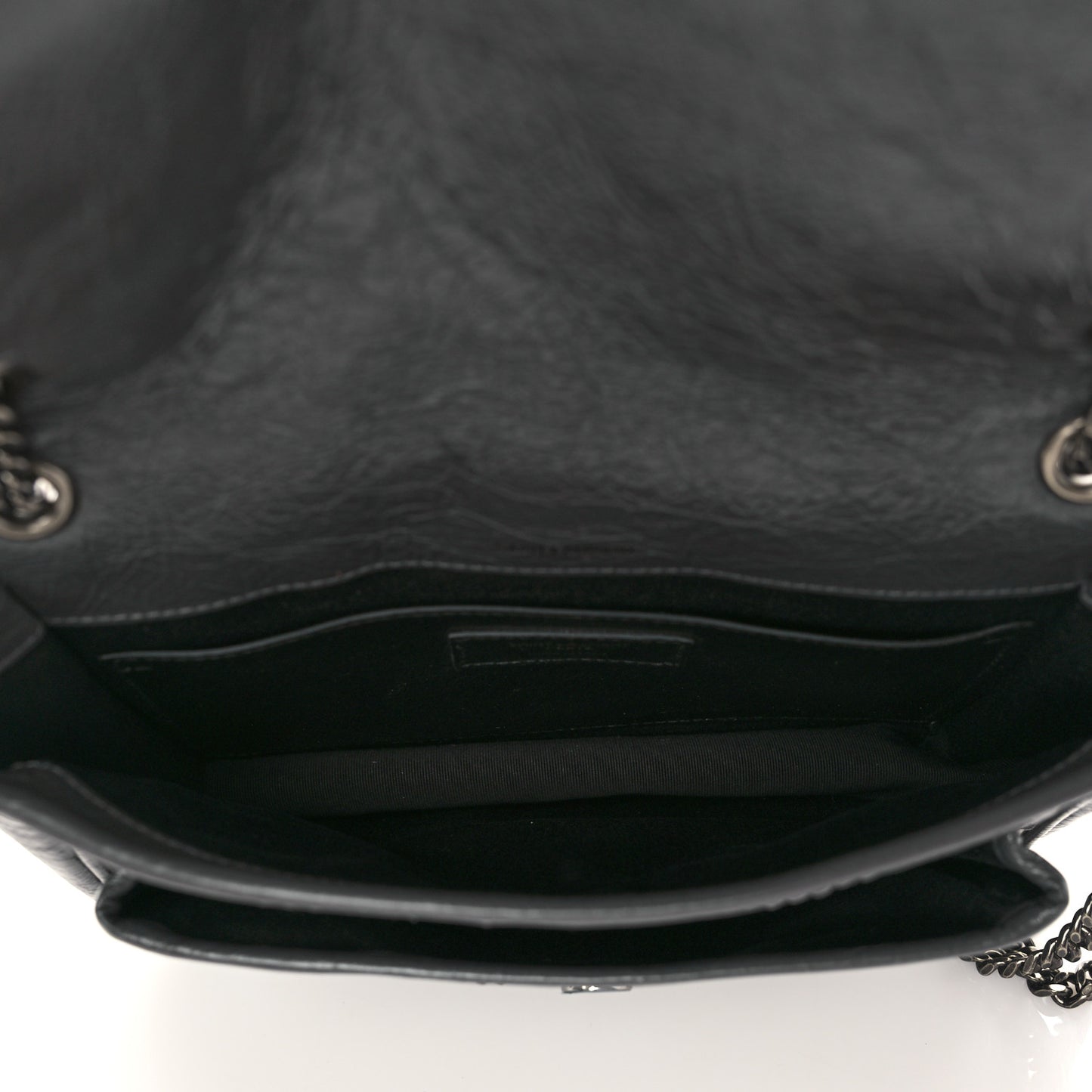 Crinkled Calfskin Matelasse Monogram Baby Niki Chain Satchel Storm