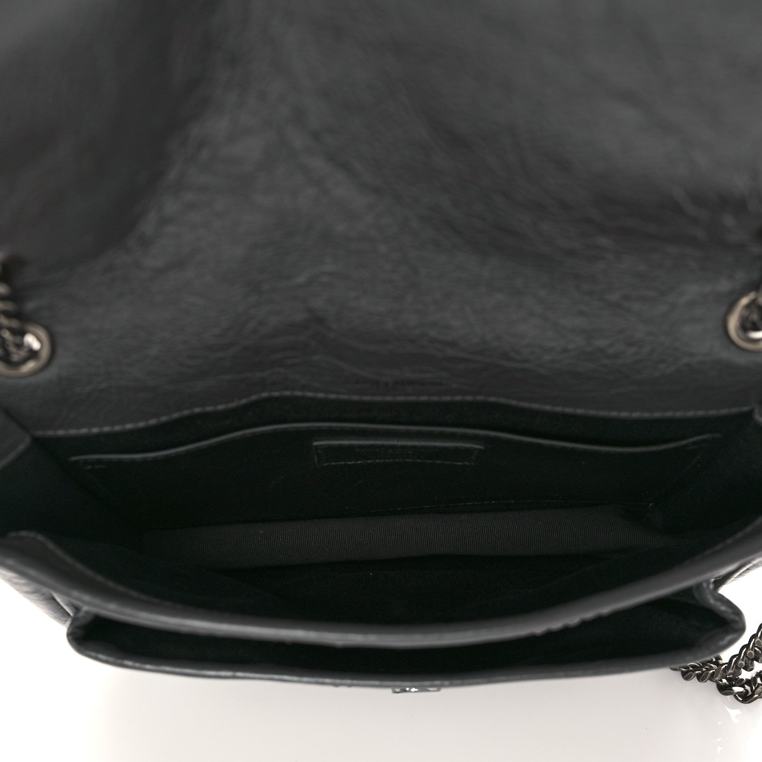 Saint Laurent Crinkled Calfskin Matelasse Monogram Baby Niki Chain Satchel Storm 5 of 8