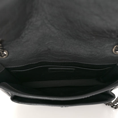 Saint Laurent Crinkled Calfskin Matelasse Monogram Baby Niki Chain Satchel Storm 5 of 8