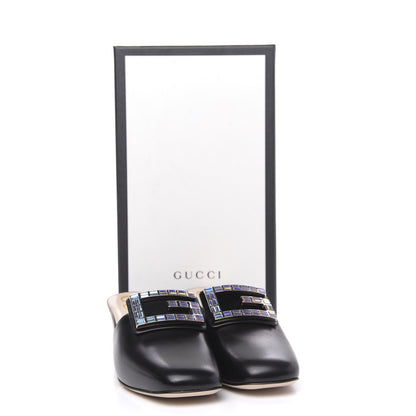 Gucci Malaga Kid Crystal Square G Madelyn Mules 37 Black 9 of 9