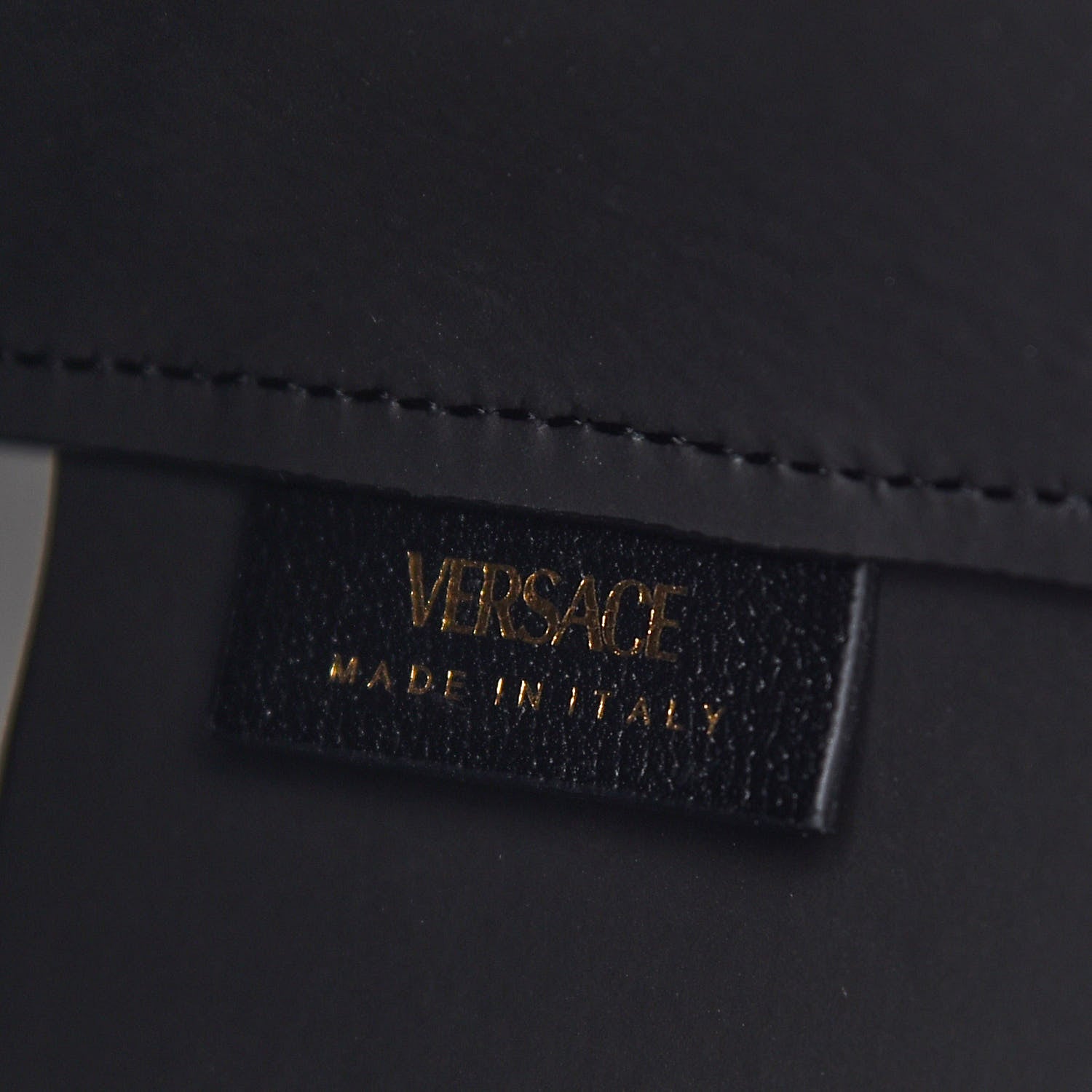 Versace Calfskin Virtus Tote Black 6 of 9