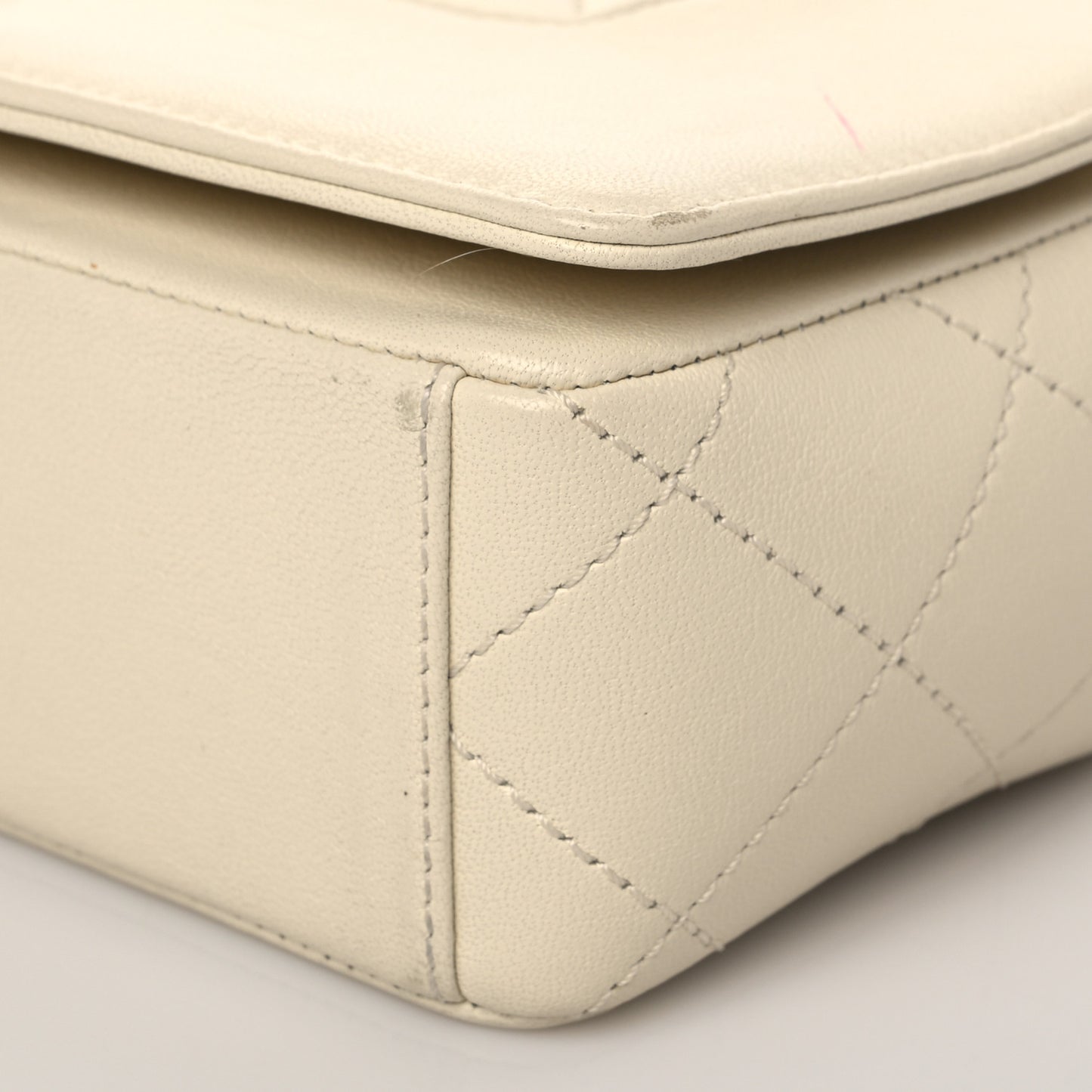 Sheepskin Quilted Medium Vintage Mademoiselle Flap White