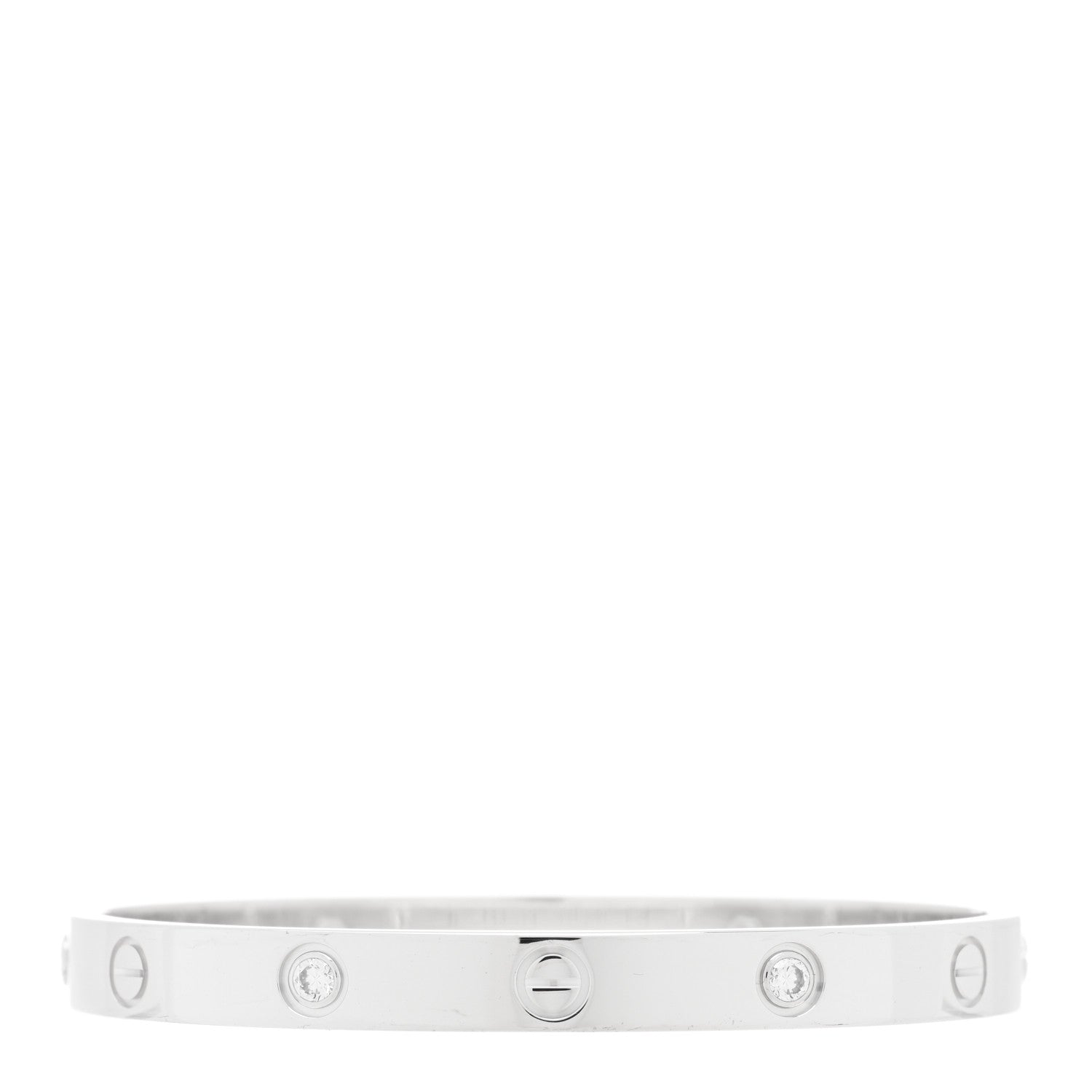 Cartier 18K White Gold 4 Diamond LOVE Bracelet 17 2 of 5