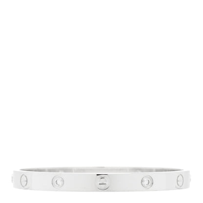 Cartier 18K White Gold 4 Diamond LOVE Bracelet 17 2 of 5