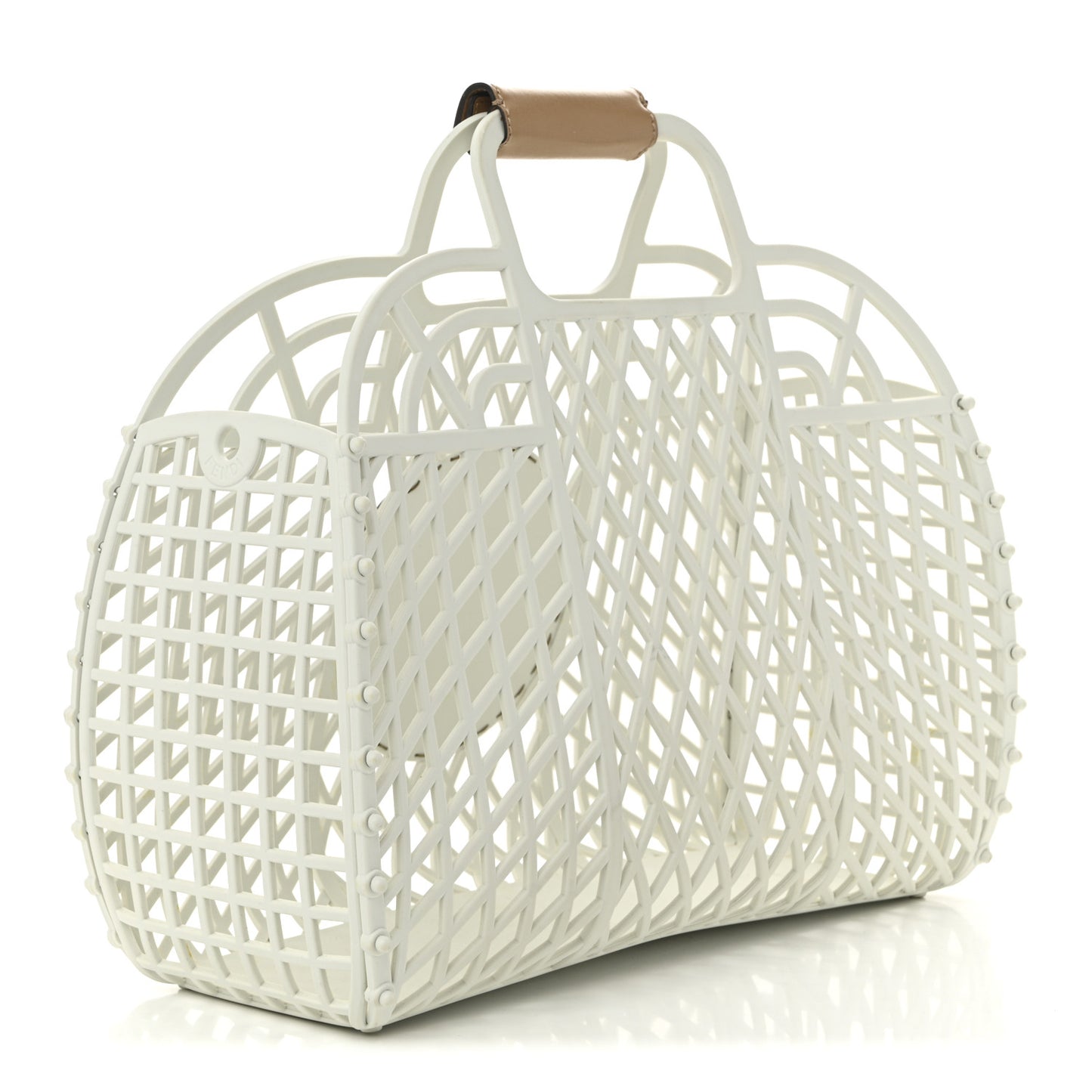 Recycled Plastic Vitello Liberty Matte Medium Fendi Basket White Ice Miele Scuro