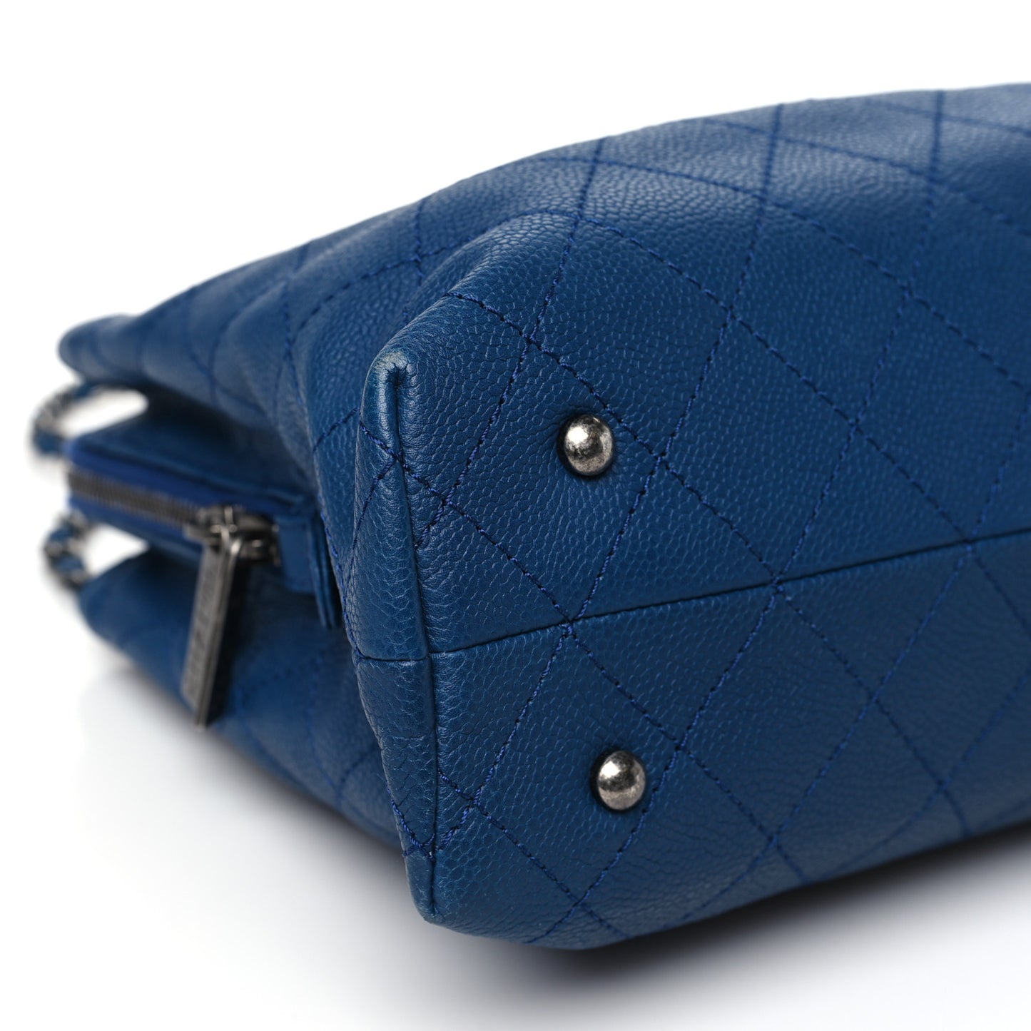 Grained Vegetal Calfskin Small Urban Shopping Tote Blue