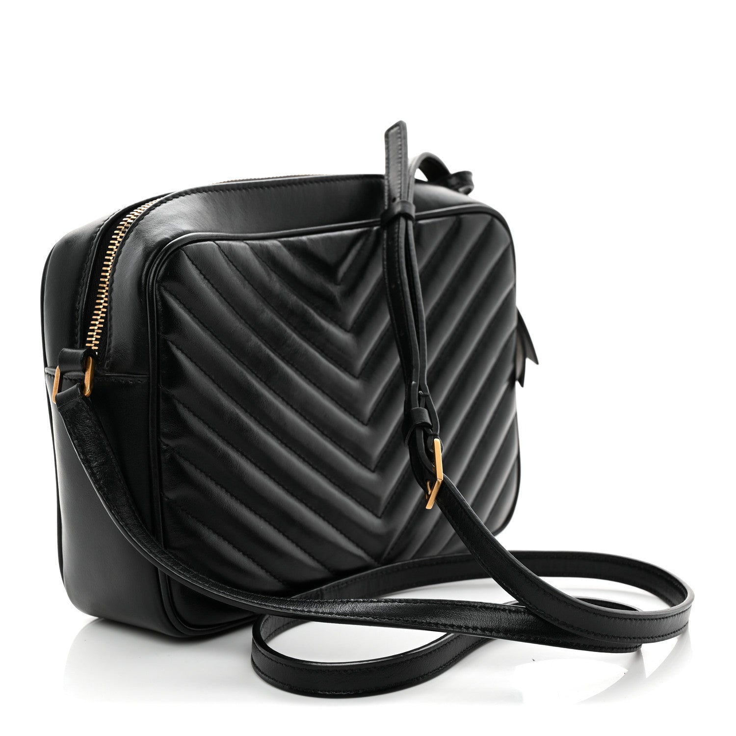 Saint Laurent Calfskin Matelasse Monogram Lou Camera Bag Black 3 of 12