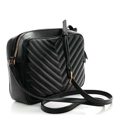 Saint Laurent Calfskin Matelasse Monogram Lou Camera Bag Black 3 of 12