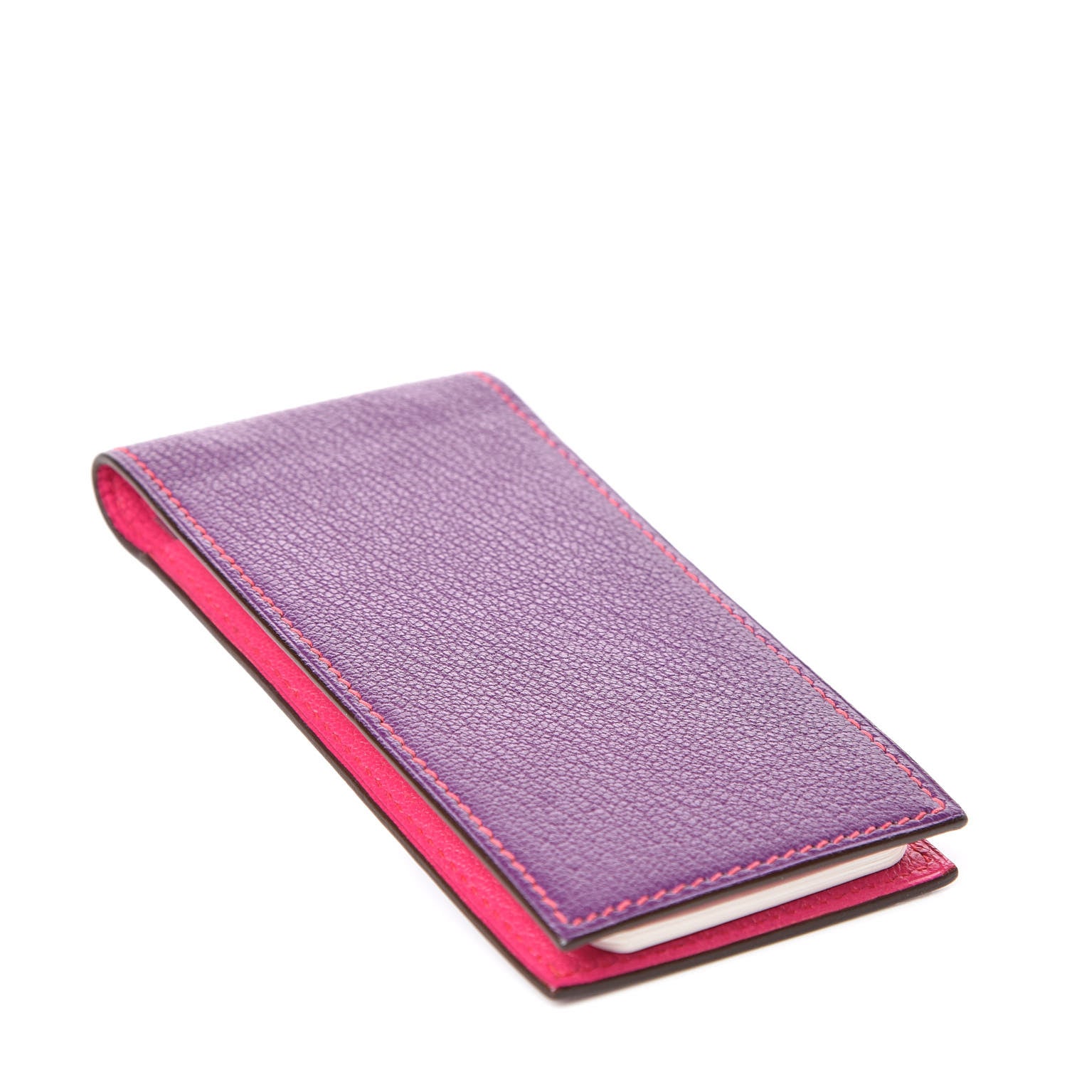 Hermes Chevre Mysore Bi Color Notepad Violet Rose Shocking 4 of 6