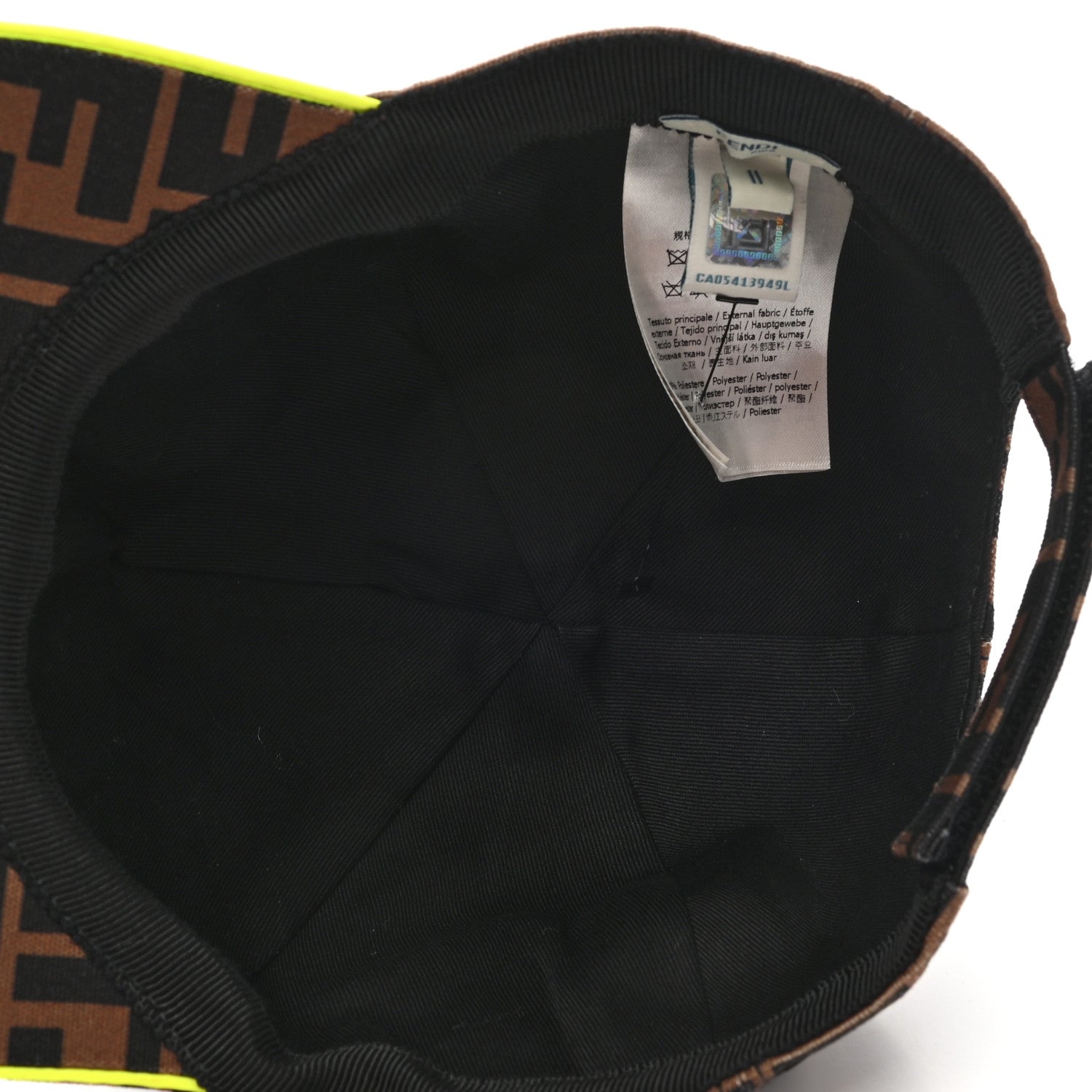 Fendi Canvas FF Monster Eyes Childrens Baseball Hat Tobacco Yellow 7 of 8