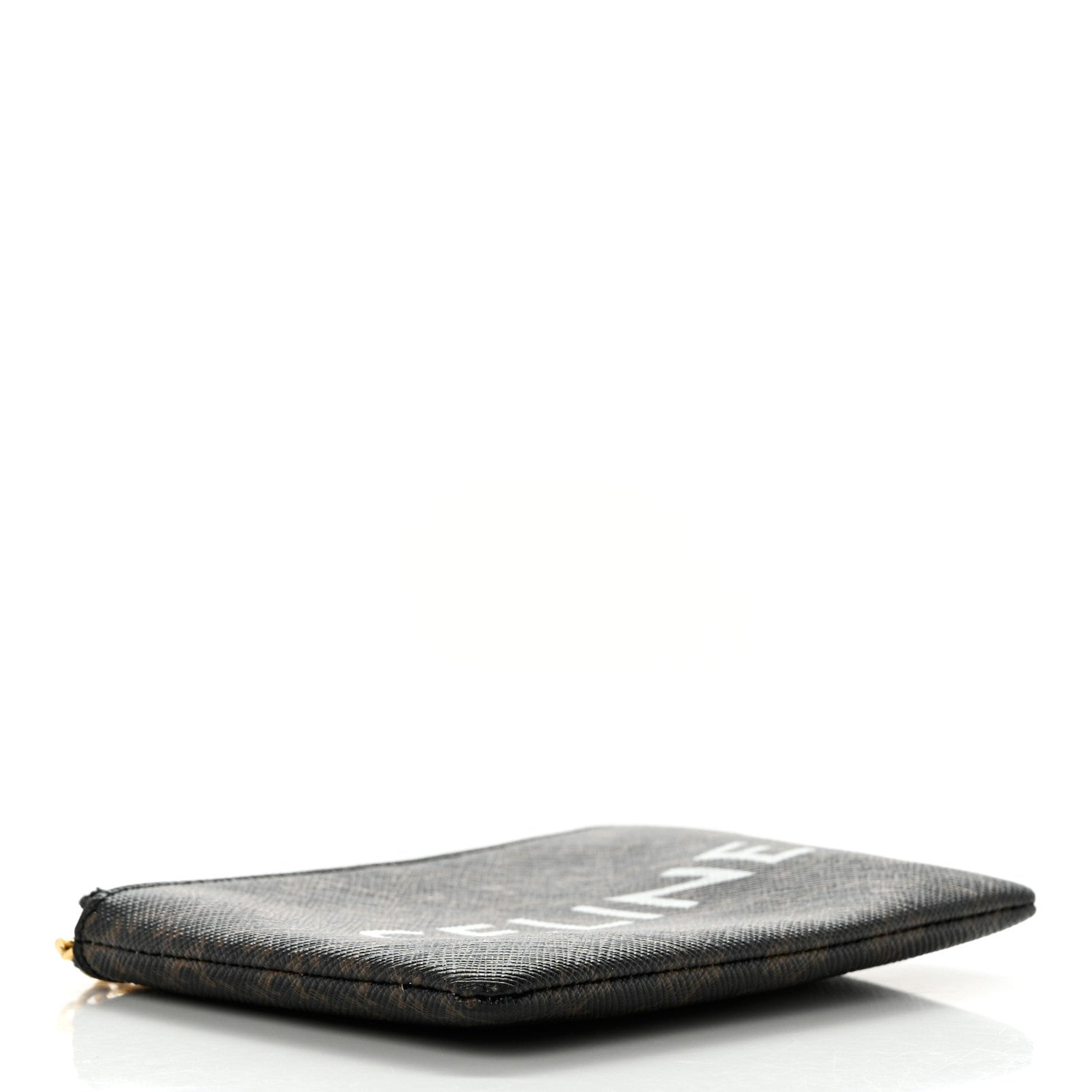 Celine Triomphe Canvas Logo Coin and Card Pouch With Hook Black 4 of 7