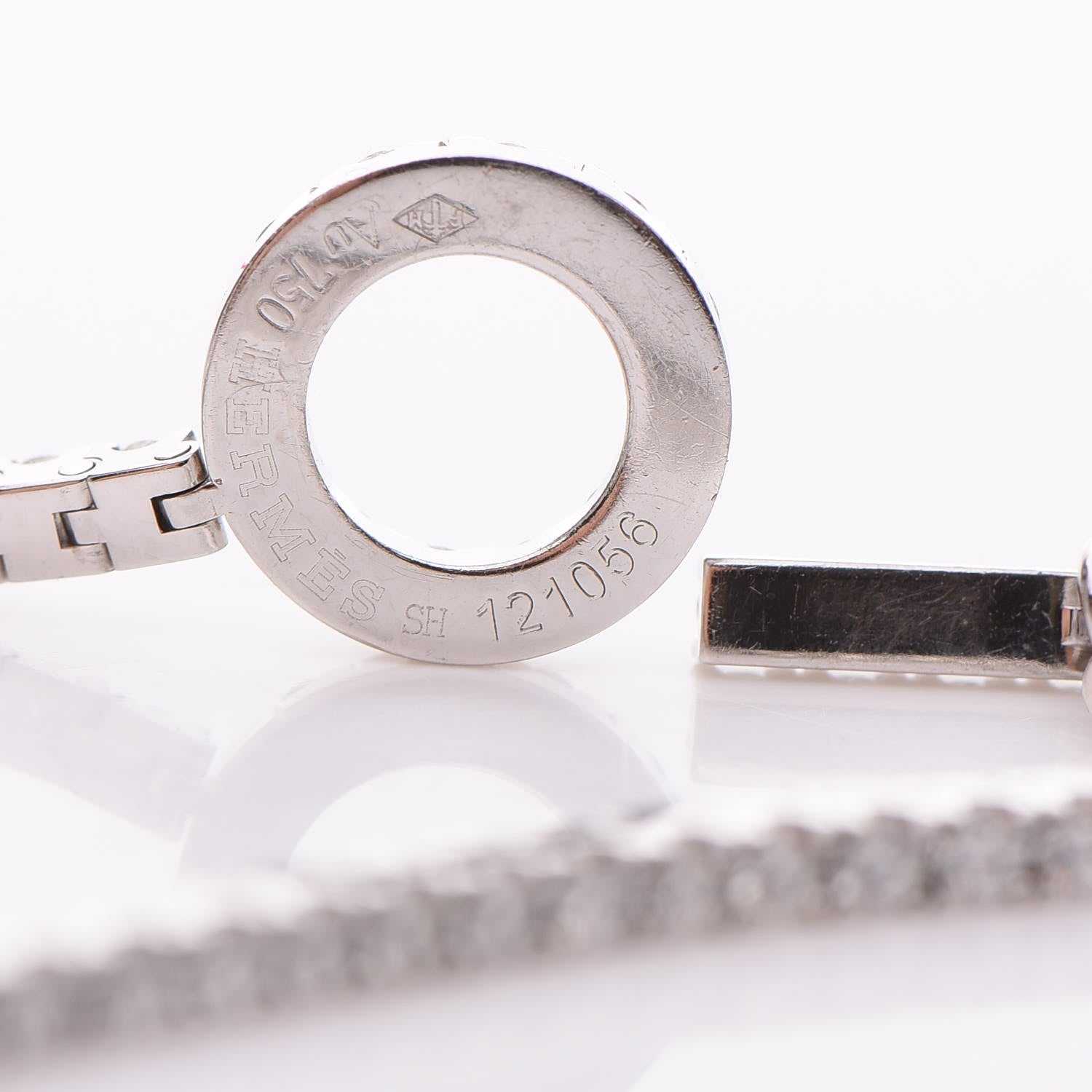 Hermes 18K White Gold Diamond Finesse Bracelet SH 5 of 6