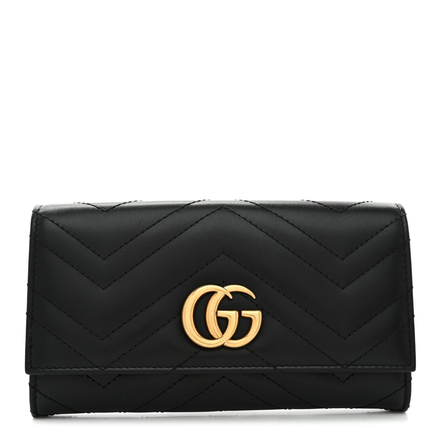 Calfskin Matelasse GG Marmont Continental Wallet Black
