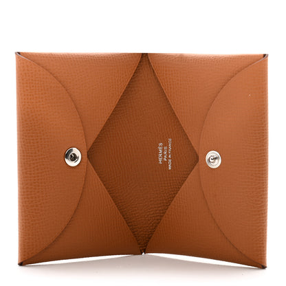 Hermes Epsom Calvi Card Case Gold 5 of 8