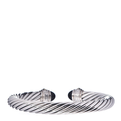 David Yurman Sterling Silver 14K Yellow Gold Black Onyx 7mm Cable Classics Bracelet 3 of 4