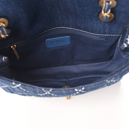 Chanel Denim Quilted Single Flap Blue 4 of 10