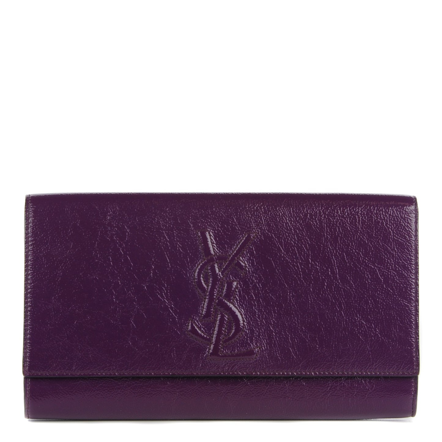 Textured Patent Monogram Large Belle De Jour Clutch Purple