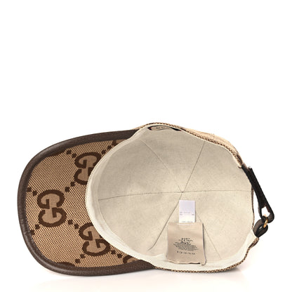 Gucci Monogram Jumbo GG Baseball Hat M 57 Camel Ebony 6 of 8