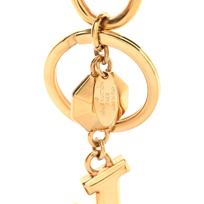 Louis Vuitton Metal LV Facettes Bag Charm Key Holder Gold 3 of 5